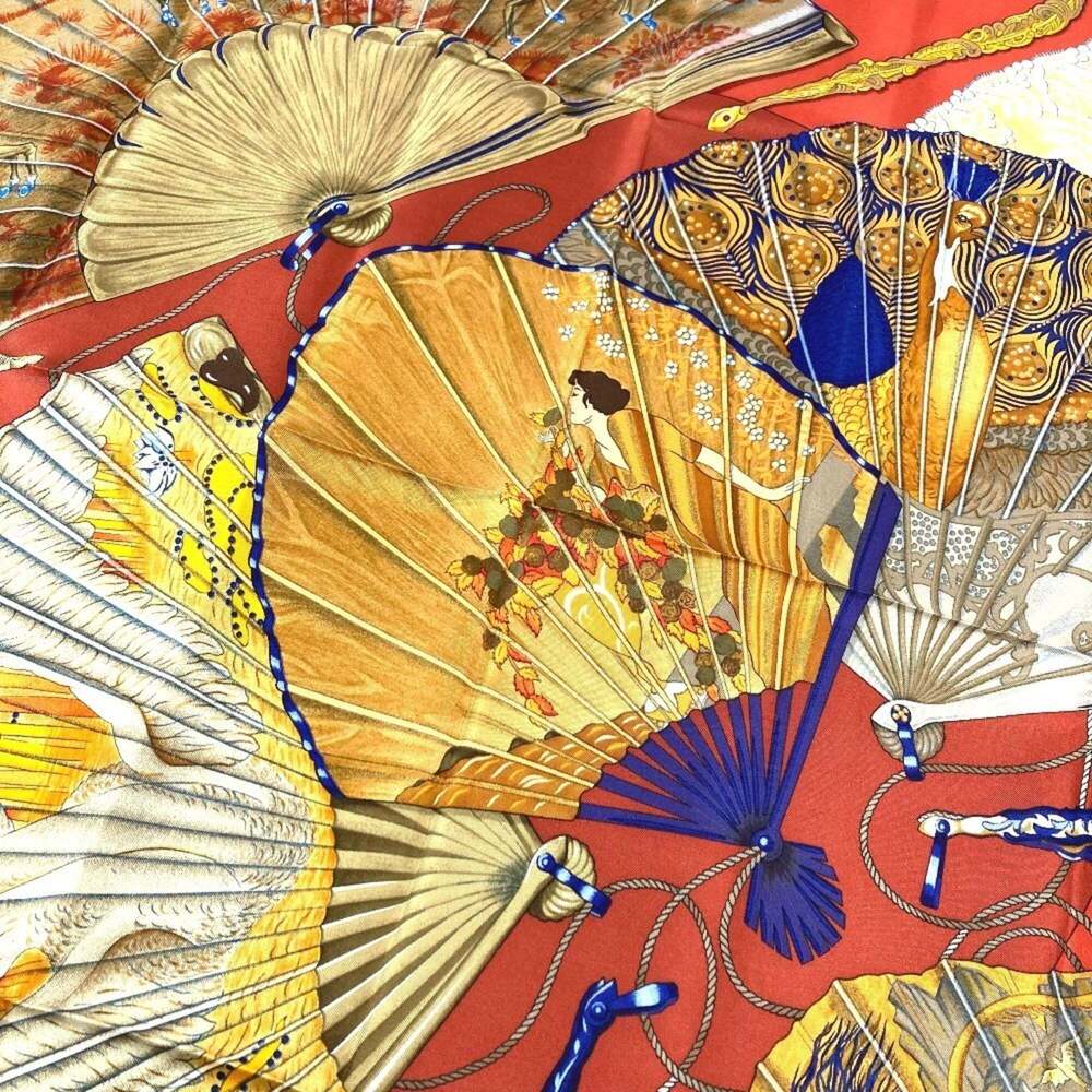 HERMES Authentic Red Silk Scarf - Picture 8 of 13